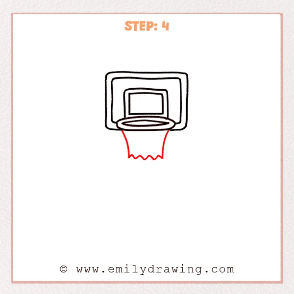how to draw a basketball hoop - Step 4